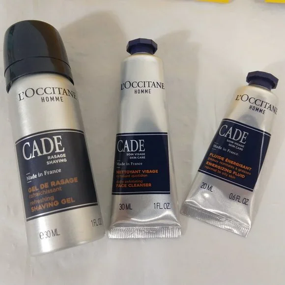 L'occitane Homme Men's CADE After Shave Balm Shaving Gel ...x 3 Set New